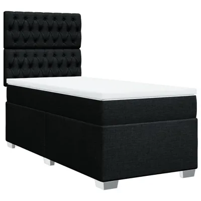 Produktbild von Boxspringbett mit Matratze Schwarz 90x190 cm Stoff