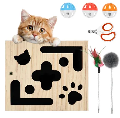 Produktbild von Interaktives Katzenspielzeug mit Kratzpuzzle und Krallenpflege