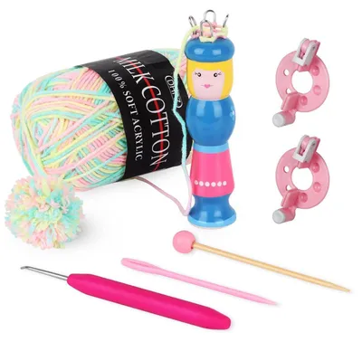 Image de Kit de loisirs créatifs pour débutants, comprenant une aiguille à tricoter, des aiguilles et du fil