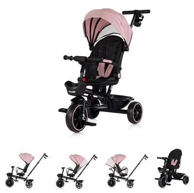Produktbild von Chipolino Tricycle Max Sport 2 in 1, Dreirad, Becherhalter, Sitz umkehrbar, Korb rosa schwarz