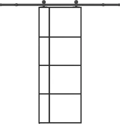 Obrázek produktu pro Posuvné dveře s kováním 76x205 cm ESG sklo a hliník 3332911