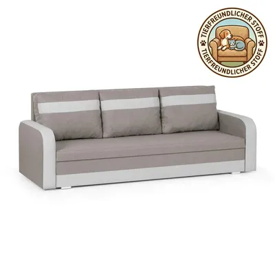 Produktbild von 3-Sitzer-Sofa mit Schlaffunktion CONDI - Beige/Weiß