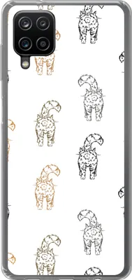 Produktbild von MuchoWow® Handyhülle Schutzhülle Hülle für Telefoonhoesje Samsung Galaxy A12 Muster - Kätzchen - Katze - Pastell - Mädchen - Kinder - Kind Silikon Softcase Handy Hülle - Bild