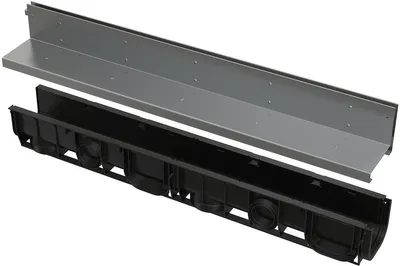 Productafbeelding van Alcadrain AVZ101-R321, asymmetrische goten, 100 mm, roestvrijstalen rooster