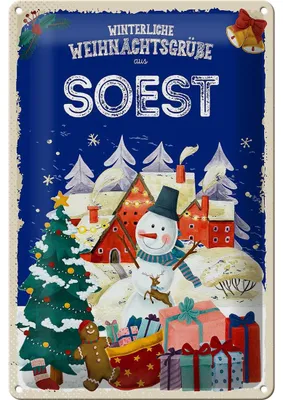 Produktbild von Blechschild Weihnachtsgrüße aus SOEST 20x30cm