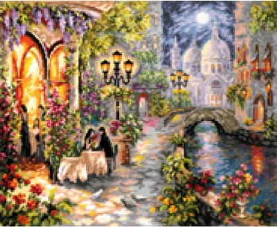 Obrázok produktu pre Súprava krížikového stehu z edície Magic Needle Zweigart "Nocturnal Rendezvous", počítaný vzor, 40x32cm