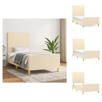 Produktbild von vidaXL Bettgestell mit Kopfteil Creme 90x190 cm Stoff -  Betten & Bettgestelle