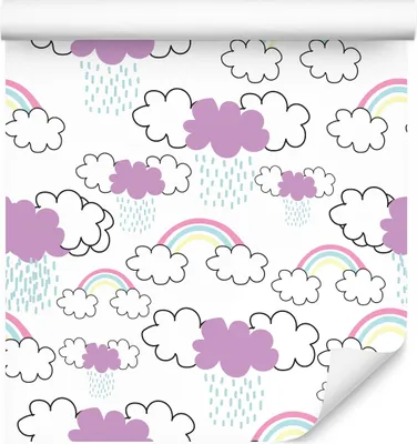 Produktbild von 10m VLIES TAPETE Rolle Kinderzimmer Himmel Wolken Regenbogen Tropfen XXL