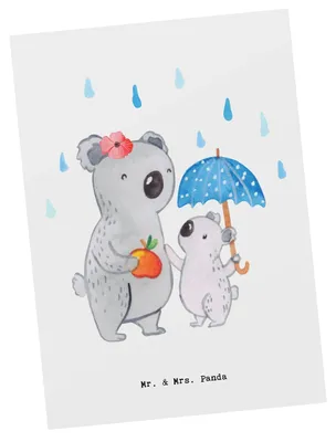 Produktbild von Mr. & Mrs. Panda Postkarte Tagesmutter Herz - Weiß - Geschenk, Ansichtskarte, Fotokarte, Grußkarte, bildkarte, Postkarten