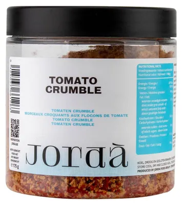 Produktbild von Jorda Tomaten-Crumble 175g – Knusprige, würzige Tomatenstückchen als Topping
