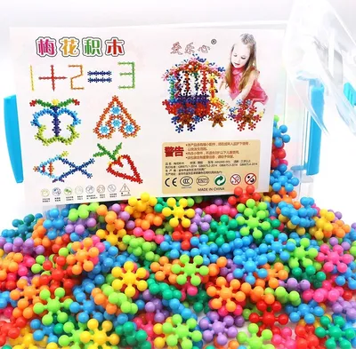 Produktbild von 60 Stück DIY Bausteine ​​spielzeug 3D Plum Blossom Bausteine ​​kinder Spaß Aufklärung Frühe Bildung Spielzeug Geeignet Für Jungen Und Mädchen