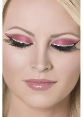 Produktbild von Smiffys Wimpern Schwarz mit Silberglitzer inkl.