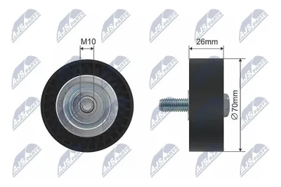 Produktbild von NTY RNK-BM-005 Umlenkrolle Keilrippenriemen 70mm für BMW 3 Touring (E91) 3 Limousine (E90) 3 Limousine (E46) 1 Schrägheck (E87) 5 Limousine (E60)