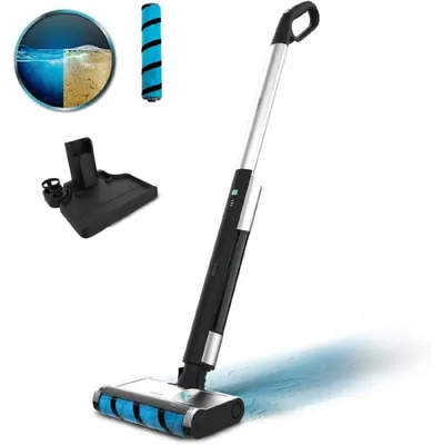 Produktbild von Cecotec FreeGo Wash, Elektrischer Mopp, Beutellos, Schwarz, Blau, 0,42 l, 0,15 l, Trocken&Nass