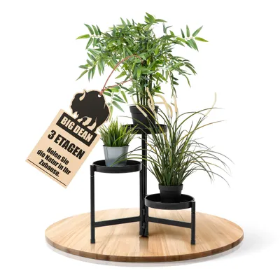 Produktbild von BigDean 3 Etagen Blumenständer klappbarer Pflanzenständer robuster Blumenständer Metall
