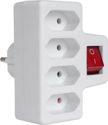 Image de Multiprise Multiprise Fiche 4 x Eurostecker avec interrupteur