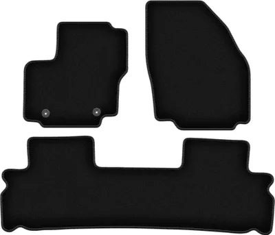 Produktbild von Wielganizator Velours-Autoteppiche – passend für Ford Galaxy MK2 (Minivan, Bj. 2006-2012) –  schwarz, passgenau, mit Befestigungen set 3 Stk.