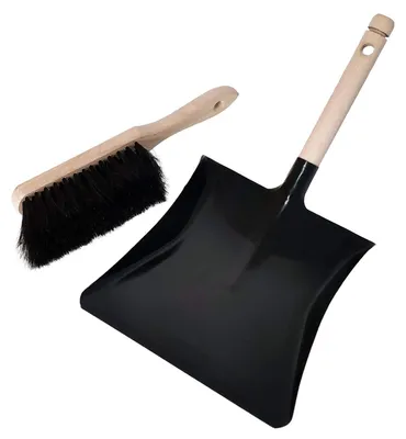 Handfeger & Kehrschaufel Set, Naturhaar, 2-teilig, schwarz