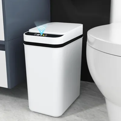 Produktbild von Automatik Mülleimer, 12L Sensor Mülleimer, mit Smart Sensor für Bad Büro Küche, No Noise Wasserdicht Intelligenter Mülleimer mit Deckel