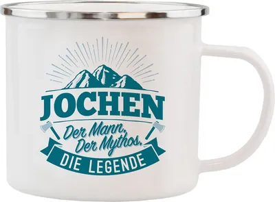 Produktbild von Echter Kerl Emaille Kaffeetasse Kaffeebecher Jochen