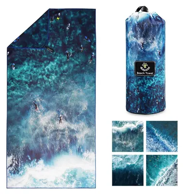 Produktbild von Mikrofaser Strandtuch Schnelltrocknend Sandabweisend 80 x 160 cm Meer-C
