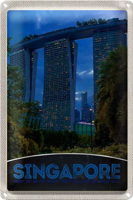 Produktbild von Blechschild Reise 40x30cm Singapur Asien Architektur Hochhaus