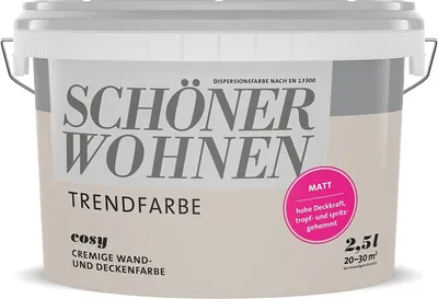 Produktbild von Schöner Wohnen 2,5L Trendfarbe Wand Decken Farbe matt Cosy