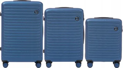 Immagine prodotto di WINGS COOT set di valigie rigide 3 pezzi, ABS, 4 ruote, blu