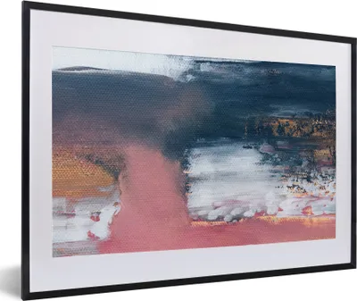 Produktbild von MuchoWow® Gerahmtes Poster Abstrakt - Malerei - Design 60x40 cm - Poster mit Schwarzem Bilderrahmen Wandposter Rahmen Foto Bilder - Schlafzimmer - Plakat in Rahmen - Drucken