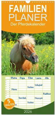 Produktbild von Familienplaner 2026 - Der Pferdekalender mit 5 Spalten (Wandkalender, 21 x 45 cm) CALVENDO