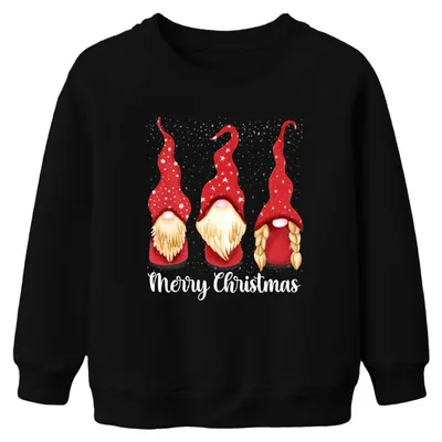 Zdjęcie produktu dla Wesołych Świąt Swedish Christmas - Gnome Christmas Gift Świąteczny sweter uni dla dzieci, czarny, 140