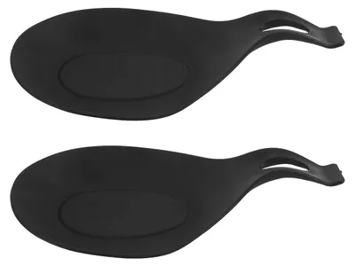 2er-Set Löffelhalter aus Silikon, schwarz, 20 x 9,5 cm