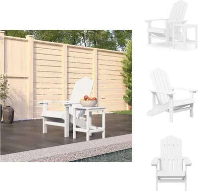 Produktbild von vidaXL Adirondack-Gartenstuhl mit Tisch HDPE Weiß - Gartenstühle