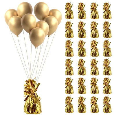 Immagine prodotto di 24 pesi per palloncini a elio, color oro
