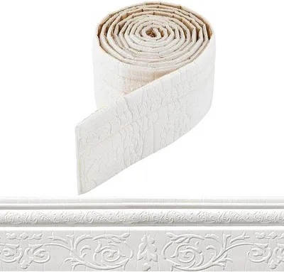 Image de Bordure murale flexible blanche autocollante, résistante à l'eau