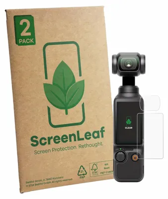Produktbild von 2x ScreenLeaf Schutzfolie für DJI Osmo Pocket 3 (Display + Linse) Displayschutz Display Schutz Folie Klar Transparent