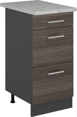 Produktbild von Küchenunterschrank Vicco R-Line Edelgrau 40 cm mit Schubladen, AP Marmor, Model 53517