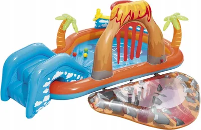 Zdjęcie produktu dla WODNY PLAC ZABAW DLA DZIECI BASEN ZE ZJEŻDŻALNIĄ 104 x 104 x 41 CM 208L