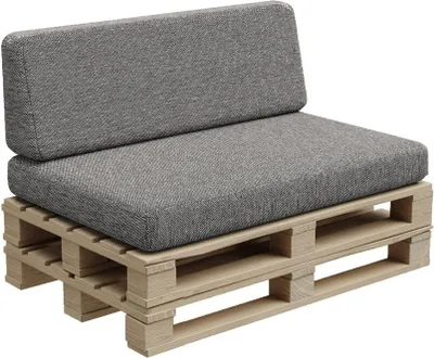 Obrázok produktu pre Paletový vankúš, paletový vankúš, záhradný vankúš, PFBG (sada (120x80 + 120x35), tmavosivá)
