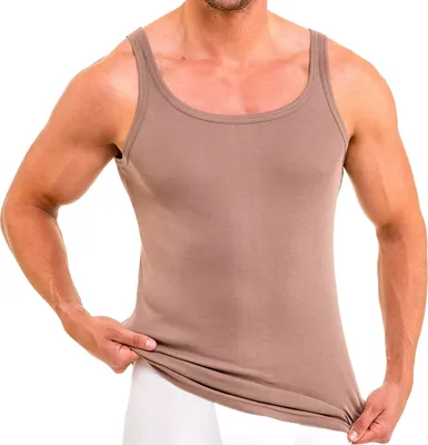 Produktbild von HERMKO 16000 Herren Unterhemd aus weichem Baumwolle / Modal, Größe:D 8 = EU XXL, Farbe:taupe