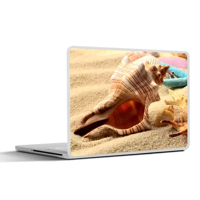 Produktbild von MuchoWow® Laptop Aufkleber Sticker Cover Seesterne - Muscheln - Sand - Strand 32.5x23.5 cm - Sticker für Laptop - Selbstklebend