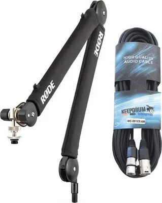 Produktbild von Rode PSA1+ Black Mikrofonarm Tisch-Stativ mit keepdrum XLR-Kabel