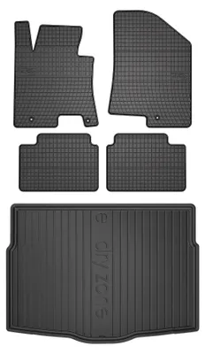 Zdjęcie produktu dla Dywaniki gumowe + mata bagażnika do Hyundai i30 II 2011-2017 (hatchback, górny poziom podłogi) – czarne, dopasowane – Wielganizator SolidPRO
