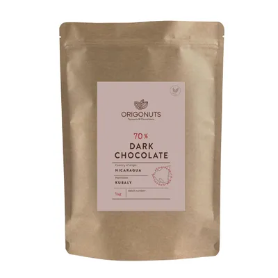 Produktbild von ORIGONUTS, Schokodrops, Bitterschokolade zum Schmelzen, Nikaragua 70%, 1kg
