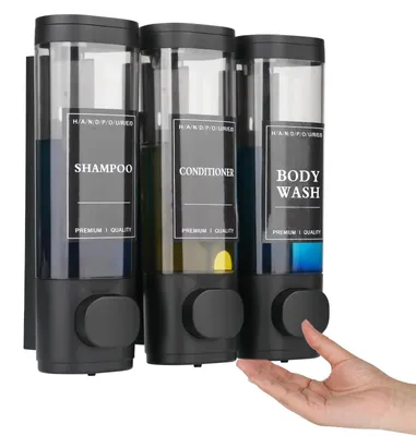 Immagine prodotto di Set di 3 dispenser per sapone da montare a parete, capacità 300 ml