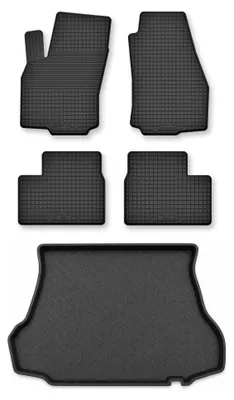 Zdjęcie produktu dla Dywaniki gumowe + mata bagażnika do Alfa Romeo 156 2000-2006 (sedan) – czarne, dobierane – Wielganizator Semi-Universal