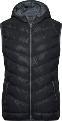 Produktbild von Ultraleichte sportliche Daunenweste mit Kapuze black/grey, Gr. XXL