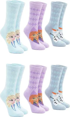 Produktbild von Frozen - Die Eiskönigin Anna Elsa Kinder Mädchen Socken Set 6 Paar, Größe:23-26
