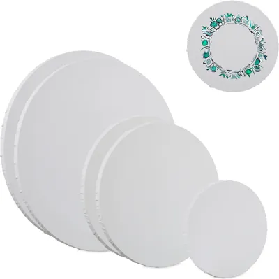 Produktbild von relaxdays Leinwand rund 6er Set