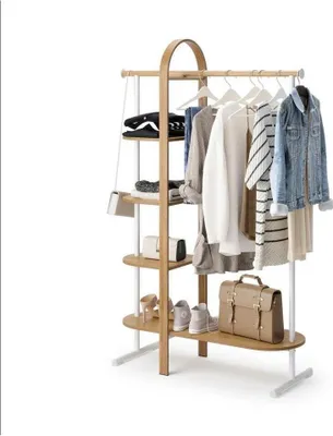Produktbild von Umbra Kleiderständer Bellwood, Garderobe, Holz, Stahl, Weiß, Natur, 166 cm, 1019131-668